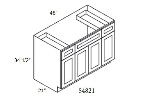 Gramercy - Vanity Sink Bases 4 Doors W/ 2 Drawers