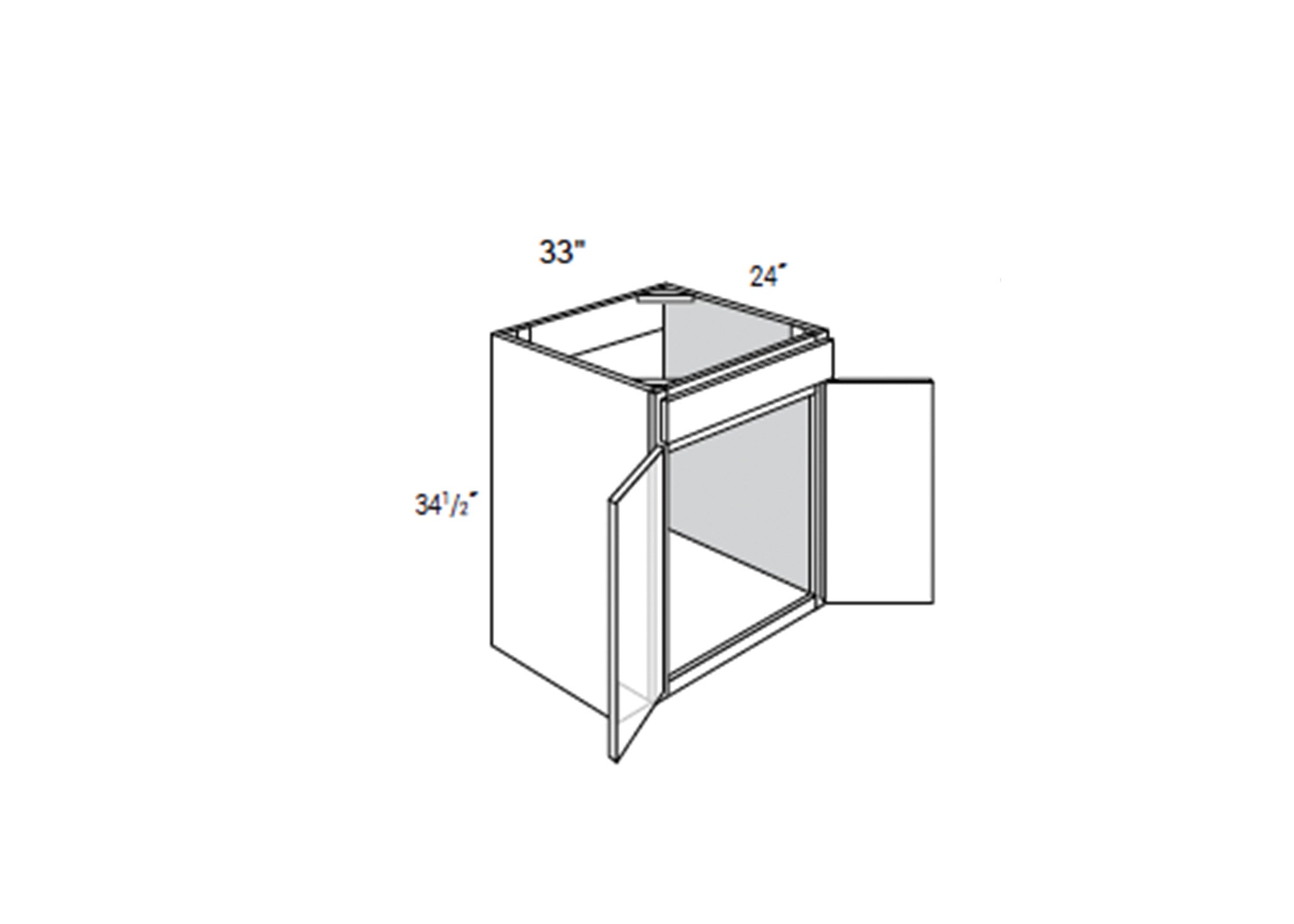 Amesbury Recessed - Sink Base Cabinet W/1 False Drawer & Butt Doors