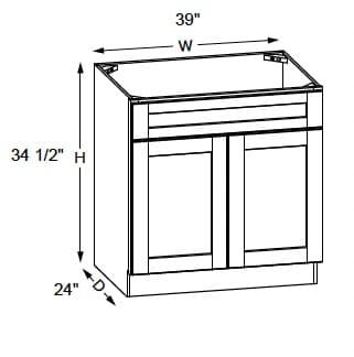 Malibu - Sink Base Cabinet W/1 False Drawers & Center Style