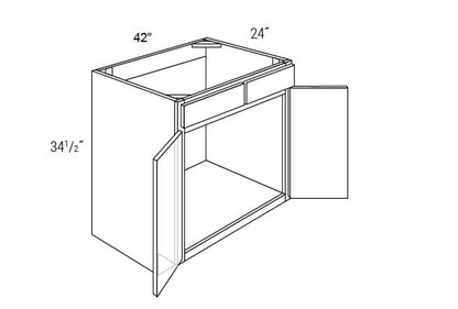 MX Recessed - Sink Base Cabinet W/2 False Drawers & Butt Doors
