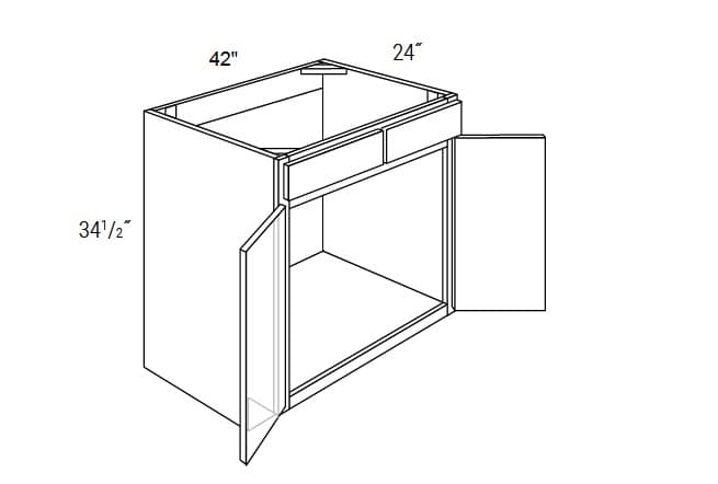 Weston - Sink Base Cabinet W/2 False Drawers & Butt Doors