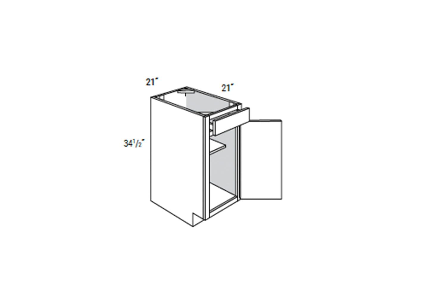 FC Shaker - Vanity Sink Base W/1 False Drawer & 1 Door