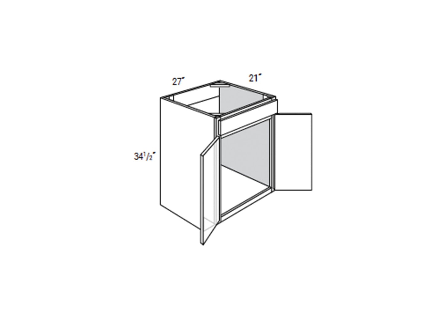 FC Shaker - Vanity Sink Base W/1 False Drawer & Butt Doors