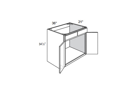 FC Shaker - Vanity Sink Base W/2 False Drawers and Butt Doors