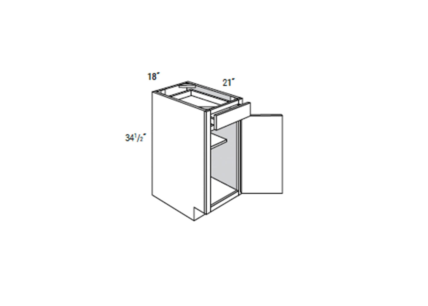 Malibu - Vanity Base 1 Door W/1 Drawer
