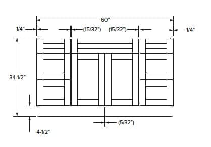 Malibu - Vanity 6 Drawer Combo