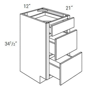 MX Recessed - Vanity 3 Drawer Base