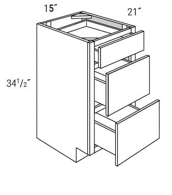 MX Recessed - Vanity 3 Drawer Base