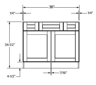 California - Vanity Sink Bases W/2 Doors & 2 Drawers