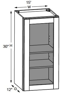 California - Wall Cabinets W/ Clear Glass Doors No Mullions 30" Tall