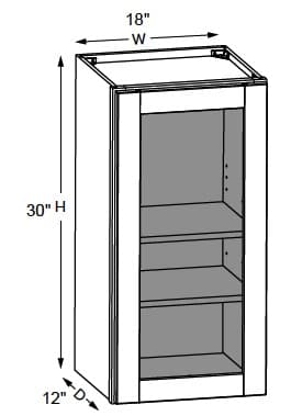 California - Wall Cabinets W/ Clear Glass Doors No Mullions 30" Tall