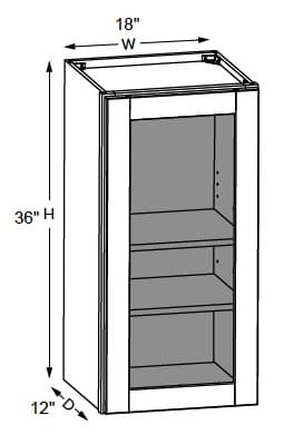 California - Wall Cabinets W/ Clear Glass Doors No Mullions 36" Tall