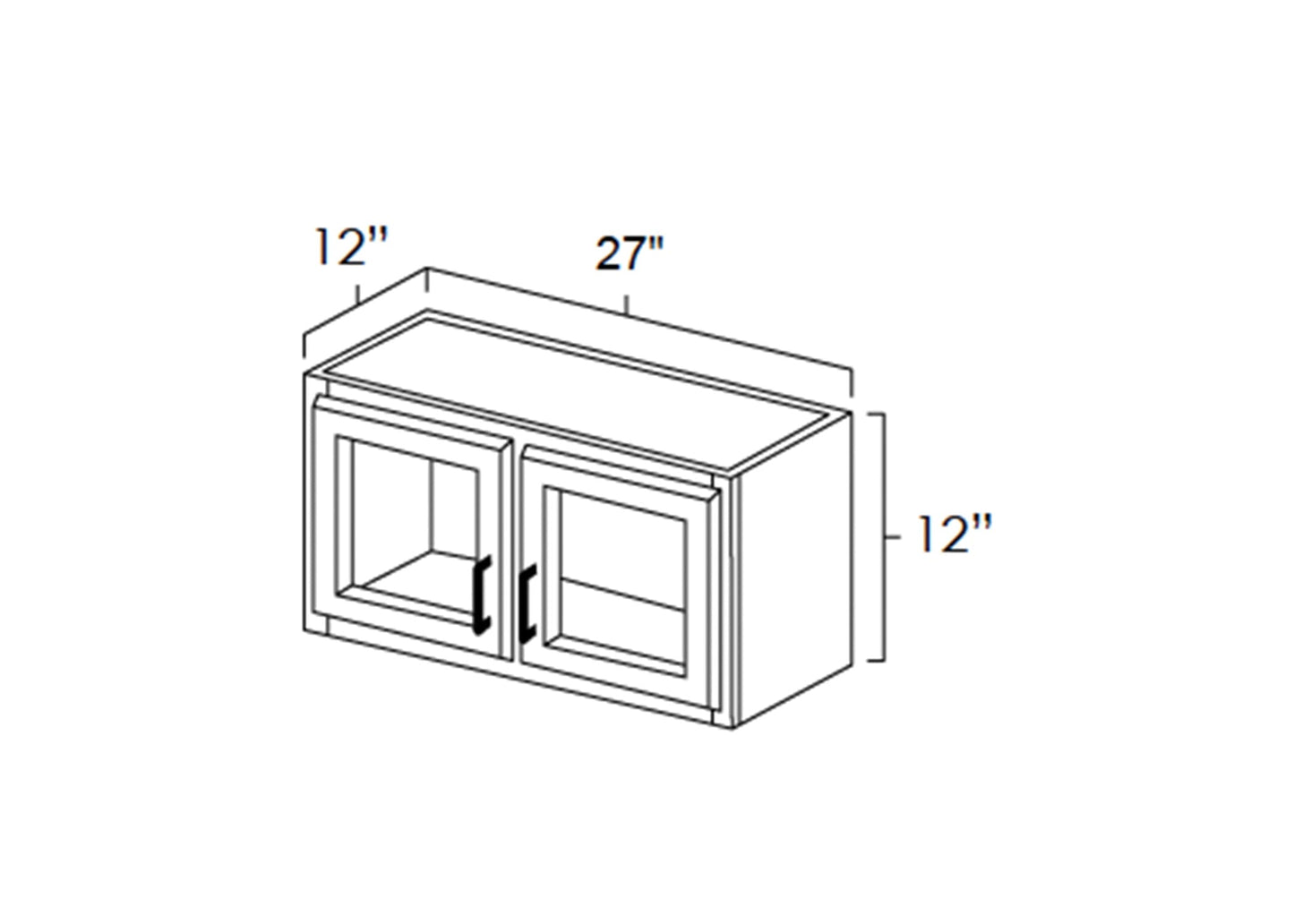 FC Shaker - Wall Clear Glass 2 Butt Doors 12" Tall