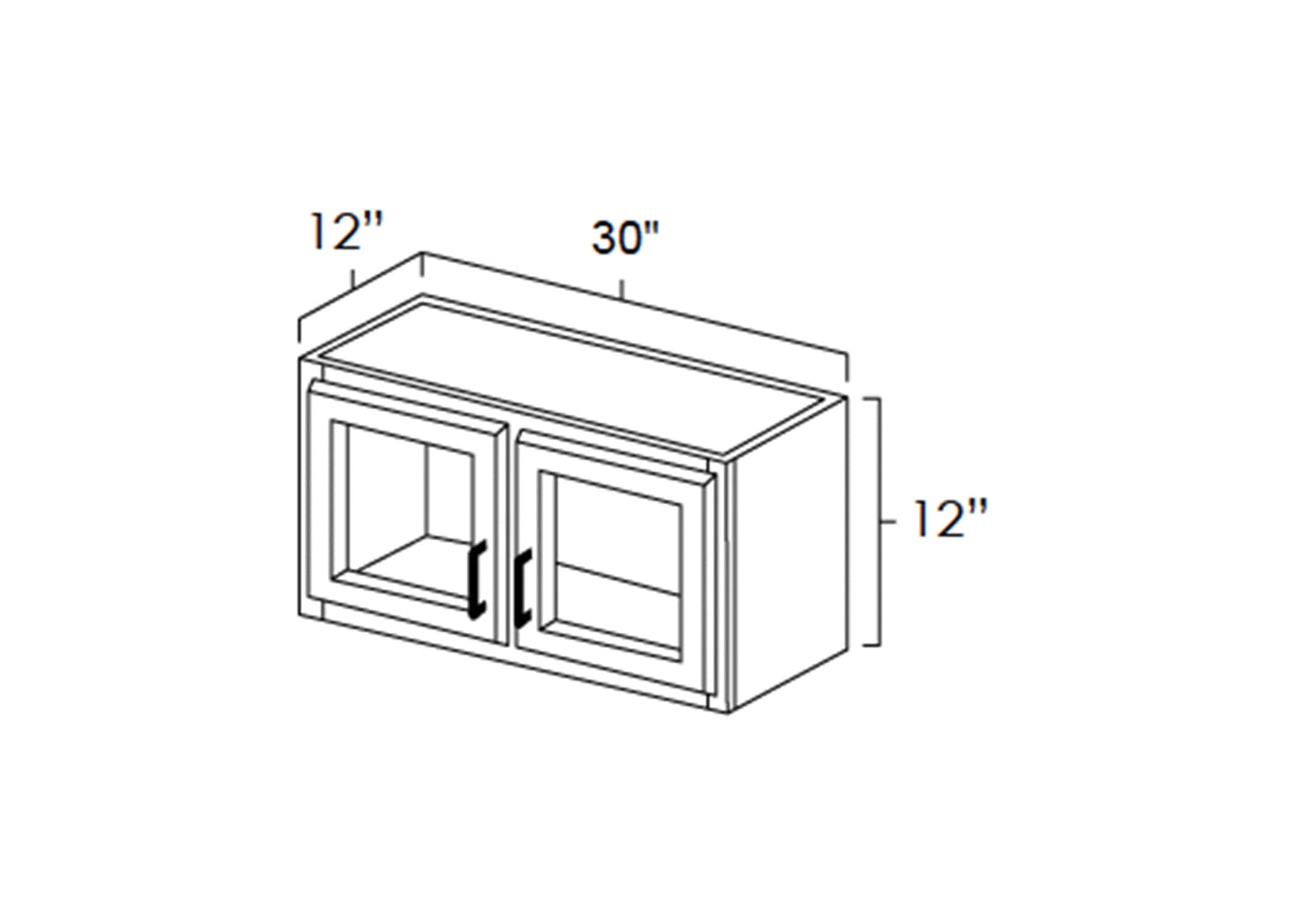 FC Shaker - Wall Clear Glass 2 Butt Doors 12" Tall