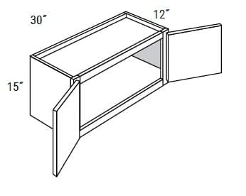 Weston - Wall Double Doors W/ 2 Butt Doors 15" Tall