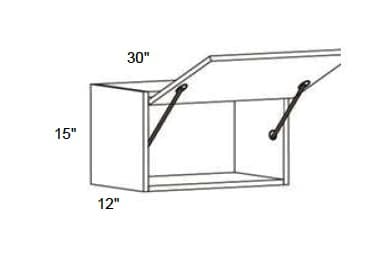 Alvic - Wall Single Door Lift Up Cabinet 15" Tall