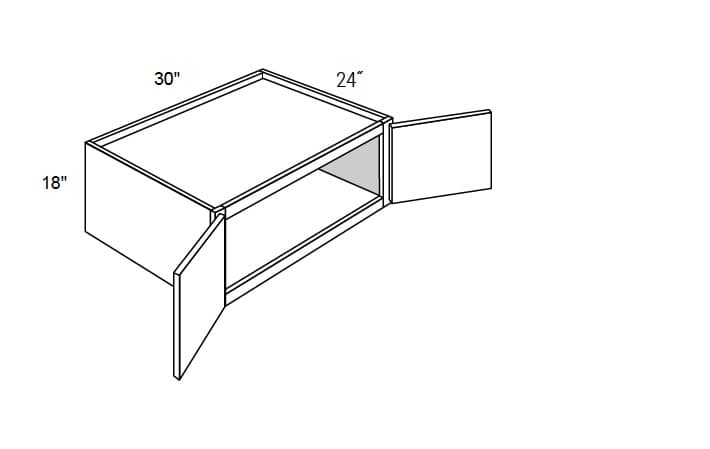 JAR Raised - Wall Cabinets 2 Doors 24" Deep & Butt Doors