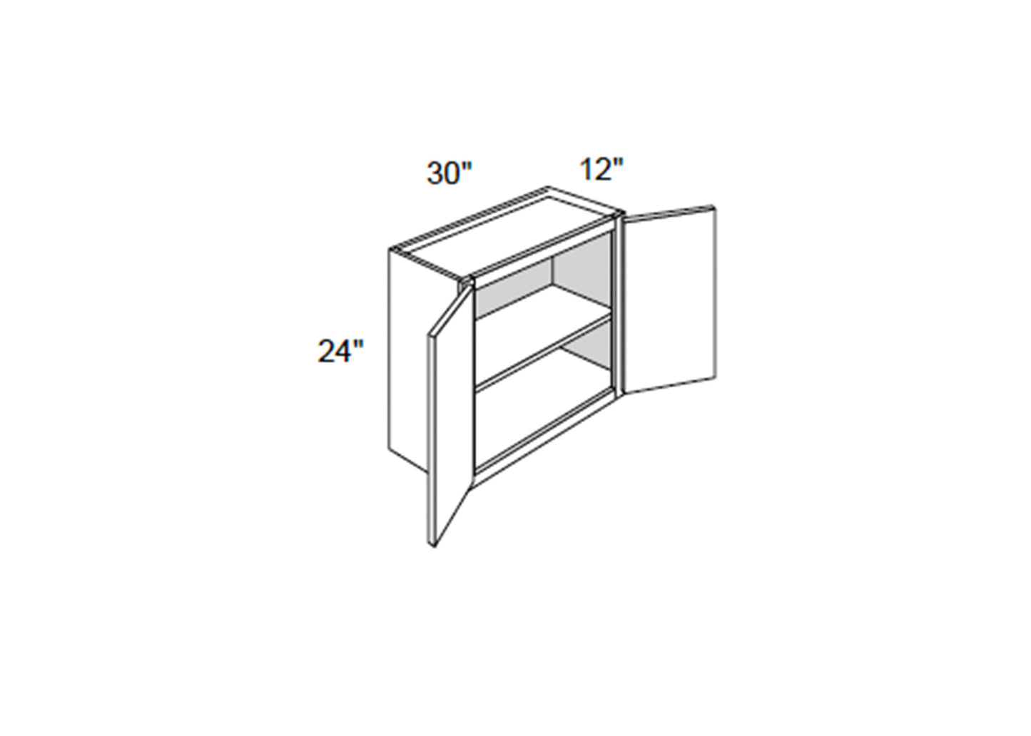 Yarmouth Slab - Wall Double Doors W/ 2 Butt Doors 24" Tall