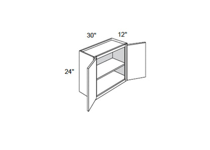 Amesbury Slab - Wall Double Doors 2 Doors 24" Tall