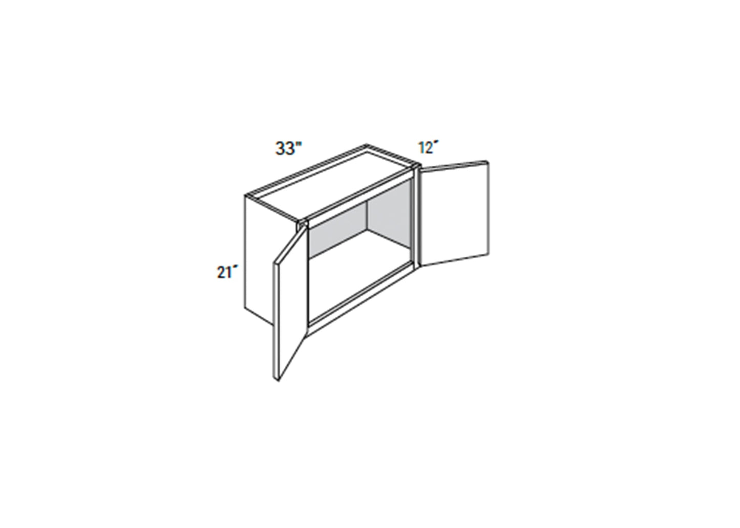 FC Shaker - Wall Double Doors W/ 2 Butt Doors 21" Tall