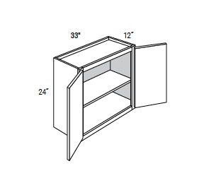 Amesbury Recessed - Wall Double Doors W/ 2 Butt Doors 24" Tall