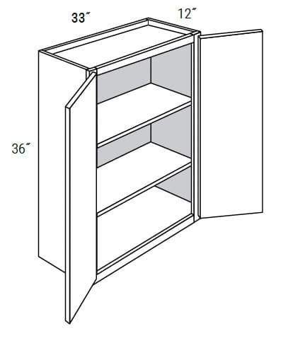 Amesbury Recessed - Wall Double Doors W/Butt Doors 36" Tall