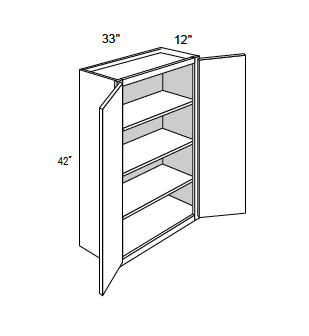 Weston - Wall Double Doors W/Butt Doors 42" Tall