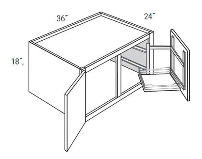 Yarmouth Slab - Wall Refrigerator Cabinets 2 Doors 24" Deep W/Butt Doors & Pullout Shelf