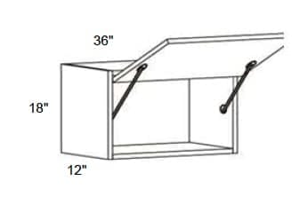 Alvic - Wall Single Door Lift Up Cabinet 18" Tall