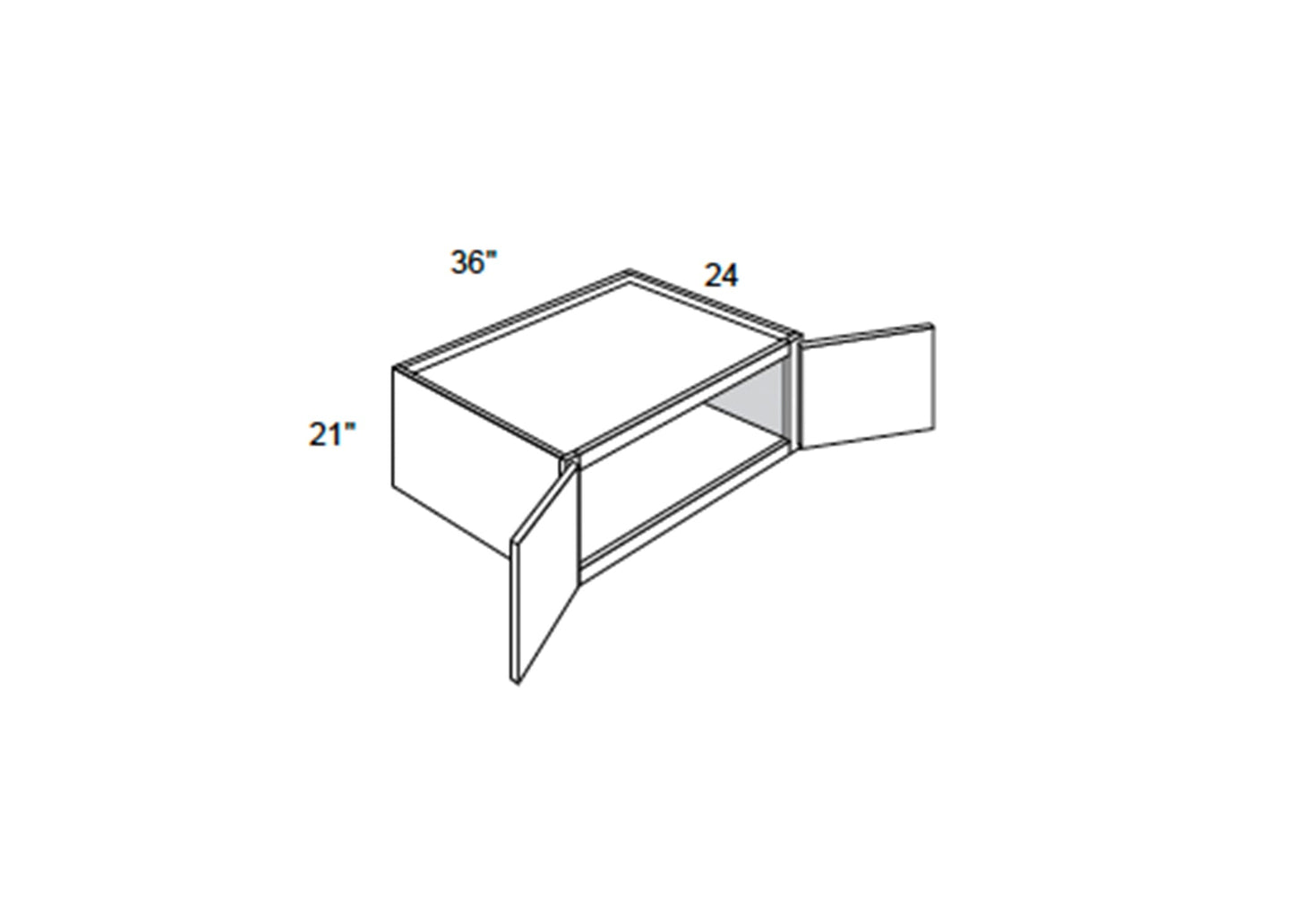 FC Shaker - Wall Refrigerator Cabinets 2 Doors 24" Deep W/Butt Doors