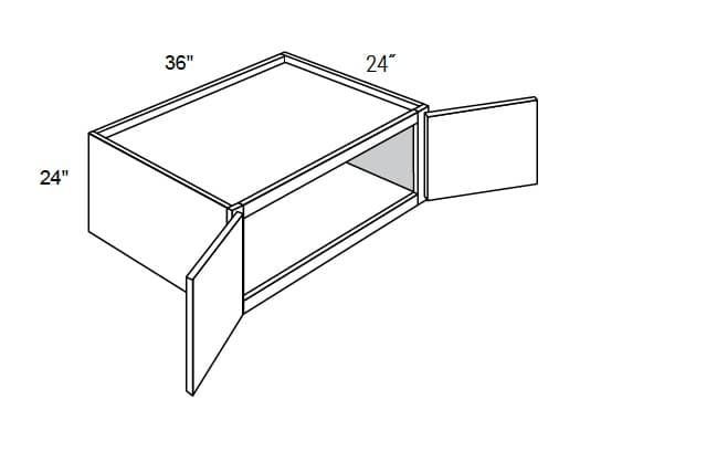 JAR Raised - Wall Cabinets 2 Doors 24" Deep & Butt Doors