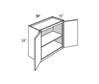 Amesbury Slab - Wall Double Doors 2 Doors 24" Tall