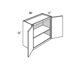 Weston - Wall Double Doors W/ 2 Butt Doors 24" Tall