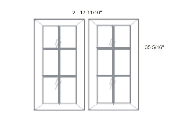 Gramercy - Mullion Style Clear Glass Butt Doors