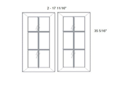 MX Recessed - Mullion Style Clear Glass Butt Doors