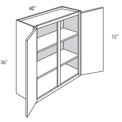 California - Wall Cabinets 2 Doors & Center Style 36" Tall