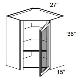 Malibu - Wall Diagonal Cabinets W/ Clear Glass Doors No Mullions
