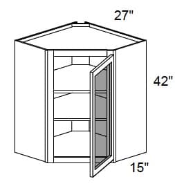Malibu - Wall Diagonal Cabinets W/ Clear Glass Doors No Mullions