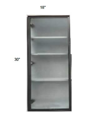 Alvic - Single Metal Glass Door W/ Frosted Glass