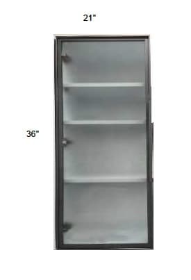 Alvic - Single Metal Glass Door W/ Frosted Glass