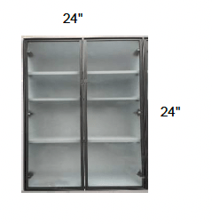 Venice - Double Metal Glass Doors W/ Frosted Glass (sold in pairs)
