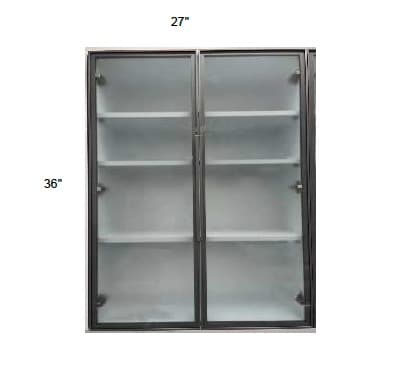 Venice - Double Metal Glass Doors W/ Frosted Glass (sold in pairs)