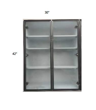 Venice - Double Metal Glass Doors W/ Frosted Glass (sold in pairs)
