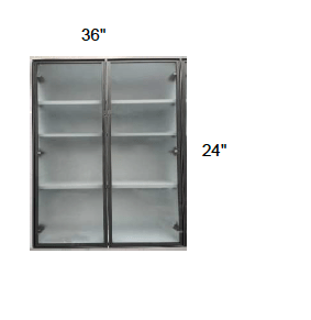Venice - Double Metal Glass Doors W/ Frosted Glass (sold in pairs)