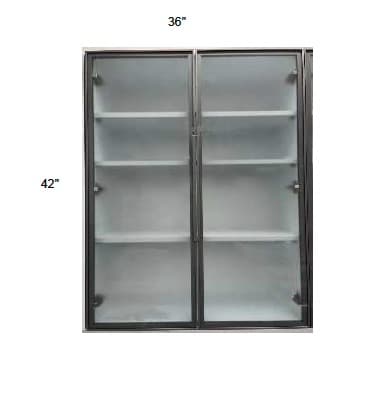 Venice - Double Metal Glass Doors W/ Frosted Glass (sold in pairs)