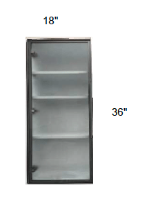 Alvic - Single Metal Glass Door for Wall Diagonal W/ Frosted Glass