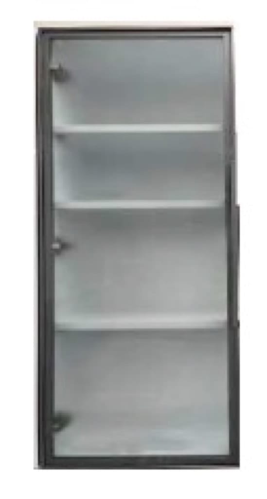 Venice - Single Metal Glass Door for Wall Diagonal W/ Frosted Glass