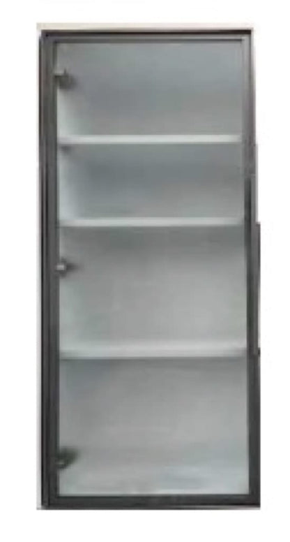 Venice - Single Metal Glass Door for Wall Diagonal W/ Frosted Glass