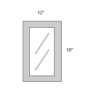 JAR Shaker - No Mullion Style Textured Glass Single Door
