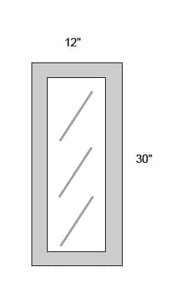 JAR Shaker - No Mullion Style Textured Glass Single Door